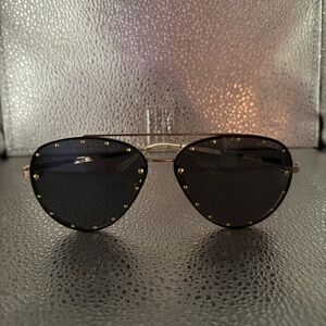 Quay Australia Black and Gold Studded Sunglasses